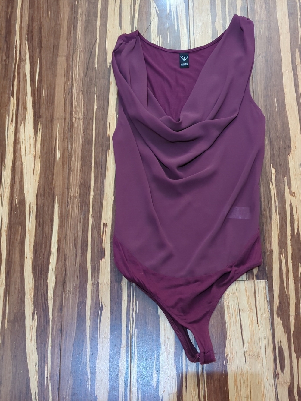Windsor Draped Bodysuit in Purple